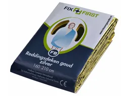 Reddingsdeken FixFirst folie 160x210cm zilver/goud