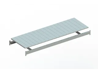 legbord van plaatstaal,v. breedvakstelling,BxD 1800x650mm,vakl. 600kg - 1