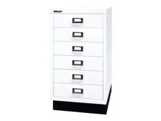 kantoor-ladekast HxBxD 670x349x432mm 6 laden romp verkeerswit staal - 1