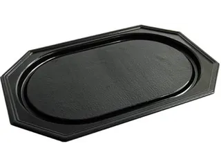 Cateringschaal Gerecycleerd PET 45x30 cm 8 Hoek Zwart Pak 10 Stuks - 2