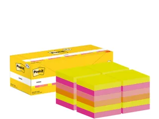 Memoblok 3M Post-it 654-COL 76x76mm kleur assorti voordeelpak - 4