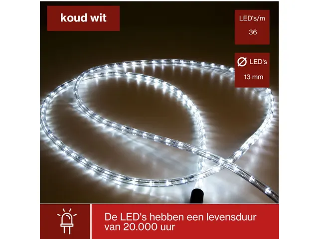 Flexibele led-lichtslang op haspel 30 Meter Koud WIT