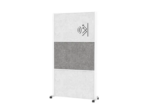 MAULconnecto Scheidingswand 2x lichtgrijs 1x Donker mobiel Frame Wit