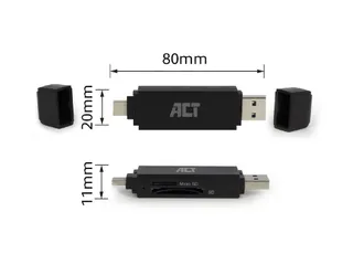 Kaartlezer ACT USB-C/USB-A 3.0 - 5