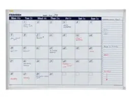 OUTLET maandplanners HxB 600x900mm gelakt magnetisch bord wit maand/pl