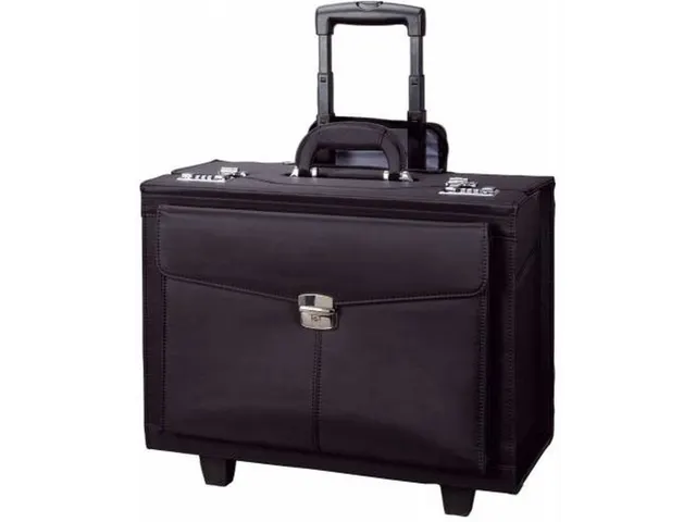 trolley pilotenkoffer Alassio 40x46x25,5 cm rocca II zwart microvezel