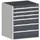 ladekast 900x800x750mm 6laden zware lasten RAL7035 front RAL7016