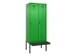 locker met bank,voor scheiding van kleding,HxBxD 2120x800x815mm,2vak