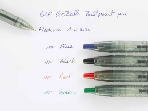Balpen Pilot B2P Ecoball Begreen 1.0mm Medium Blauw 10 stuks+navulling