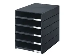 Ladenbox Styroval 5 Laden Zwart Open