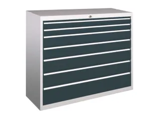 ladekast HxBxD 1000x1023x600mm 7laden RAL7035 front RAL7016 - 1