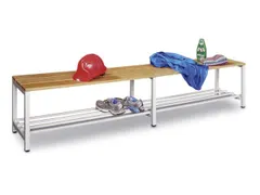 omkleedbank,LxD 2000x370mm,houten lijst beuken,onderstel RAL7035