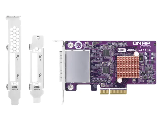 QNAP QXP-800ES-A1164, PCIe, Mini-SAS, Profil bas, PCIe 3.0, Bleu, NAS