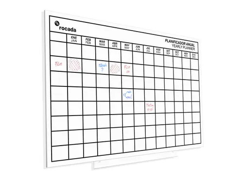 Whiteboard Rocada Skinplanner maanden 75x115cm wit gelakt
