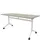klaptafel,HxBxD 750x1600x700mm,hoekig,T-voet wit,ovale buis,blad beton