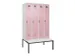 locker met bank,voor scheiding van kleding,HxBxD 2120x1200x815mm,4vak