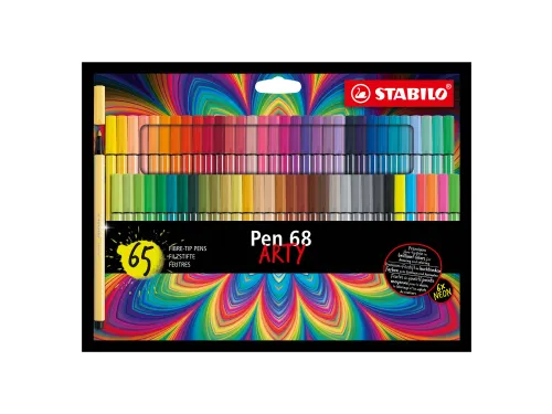 Viltstift STABILO Pen 68 Arty medium assorti set à 65 stuks