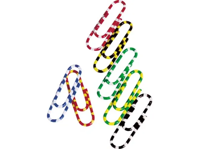 Papierklem 28mm Gestreept Geassorteerde Kleuren Doos 100 Stuks