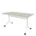 klaptafel,HxBxD 750x1400x700mm,hoekig,T-voet wit,ovale buis,blad beton