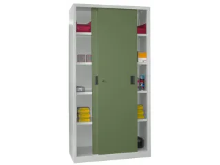 schuifdeurkast,HxBxD 1950x1000x500mm,RAL7035,front RAL6011 - 2