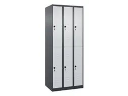 dubbeldekse locker,HxBxD 1850x750x500mm,3x2vak.,vak B 250mm