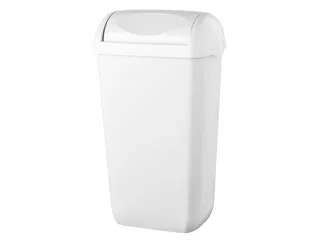 Afvalbak Kunststof Wit 23 Liter Met Swing Deksel - 1