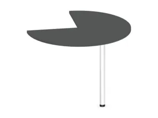 aanbouwtafel,i.h.v.,HxØ 720-840x1000mm,driekwartrond,MS-donkergrijs - 1