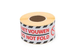 Verpakkingsetiketten 46x125mm Op Rol Do Not Fold 250 Stuks