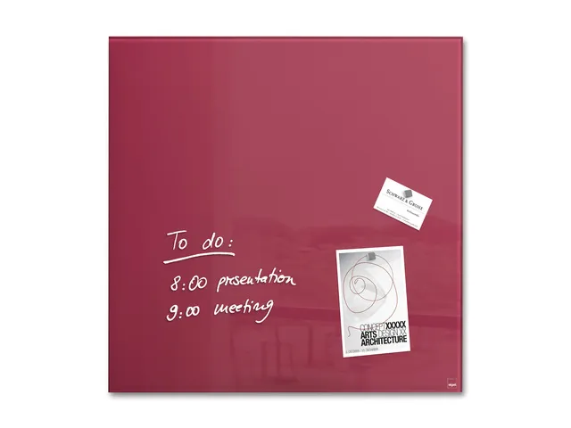 Glasmagneetbord Sigel Artverum 48x48cm Bessenrood