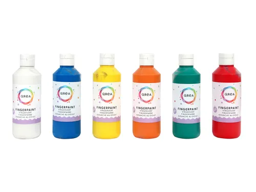 Vingerverf Qrea set à 6 kleuren 250ml
