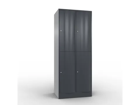 lockerkast cil.slot 1950x770x640mm 2x2 vakken RAL7021 front RAL7021