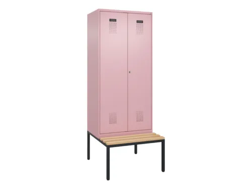 PBM-locker met bank,HxBxD 2120x800x815mm,2vak,vak B 400mm
