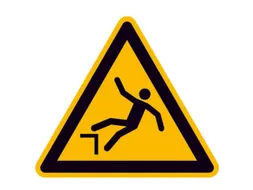 waarschuwingsbord,v. binnen/buiten,Waarschuwing voor valgevaar