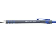 Balpen Quantore rubbergrip drukknop blauw medium Voordeelbundel