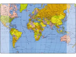 Bureau-onderlegger Kangaro 579x379mm met wereldkaart kunststof