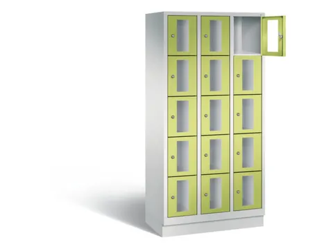 Lockerkast 1800x900x500mm 3x5 vakken Cilinderslot, Sokkel, RDS1108060