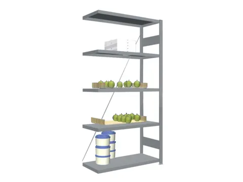 Rvs Inhaakstelling Aanbouw 2000x1010x435mm 5legborden Vaklast 200kg