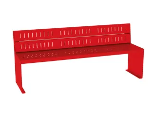 parkbank,B 1800mm,staal-zitting RAL3020,zitting H 450mm - 3