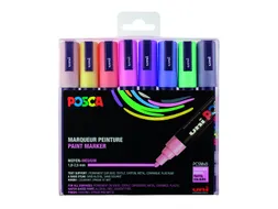 Verfstift Posca PC5M Medium Punt 1,8-2,5mm 8st pastel kleuren