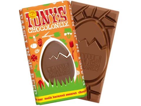 Chocolade Tony's Chocolonely paasreep melk karamel zeezout 180 gram