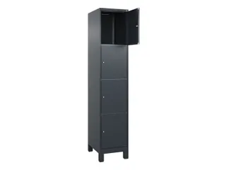 lockerkast,HxBxD 1950x400x500mm,1x4vakken,vak B 400mm,cil.-slot,voeten - 1