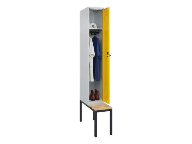 locker met bank,HxBxD 2120x300x815mm,1vak,vak B 300mm,draaigrendel