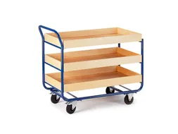 tafelwagen,draagverm. 150kg,3xhouten kist,laadvl. LxB 1000x575mm