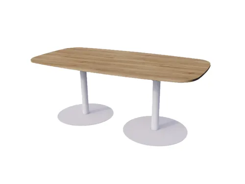 Linesto vergadertafel 200x100 deens ovaal honey castello 25mm alu