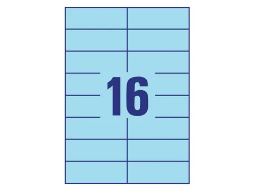 Gekleurde Etiketten 105x37mm Blauw 42817