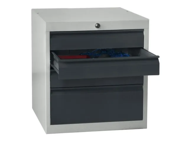 ladekast 600x500x600mm 4laden cilinderslot RAL7035 front RAL7016