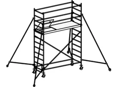 rolsteiger,reik H 4,4m,steiger H 3,64m,1platform(s),m. luik