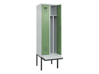 locker met bank,voor scheiding van kleding,HxBxD 2120x600x815mm,2vak - 1