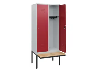 locker met bank,HxBxD 1950x800x815mm,2vak,vak B 400mm,cil.-slot - 2