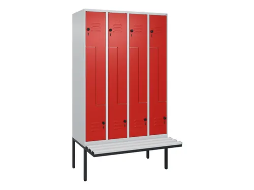 Z-garderobekast,HxBxD 2120x1200x815mm,8vak,vak B 300mm,draaigrendel
